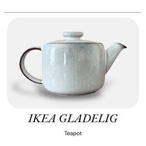 IKEA GLADELIG Gray Teapot, Height 5" ; Volume: 1.3 qt